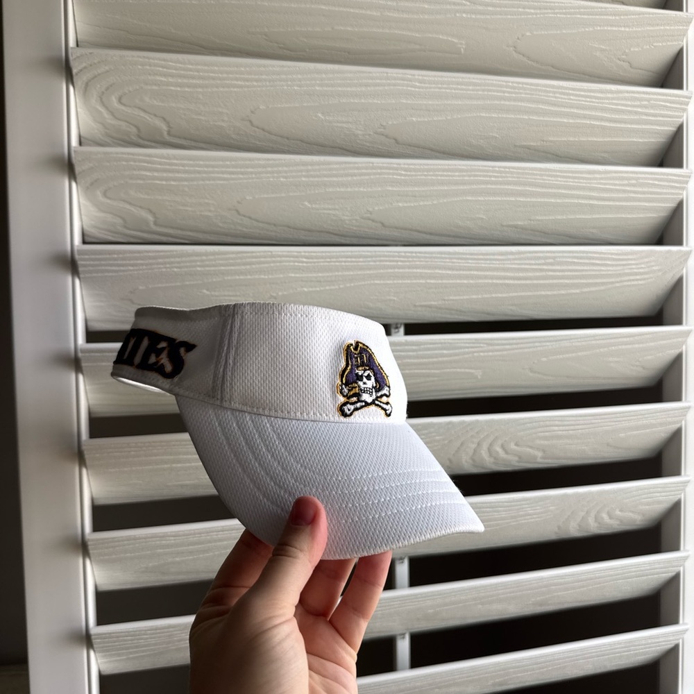 Zephyr White Visor with Navy and Gold 'PIRATES' Embroidery